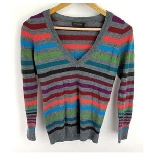 The Limited Sweater Gray Striped Wool Blend XS